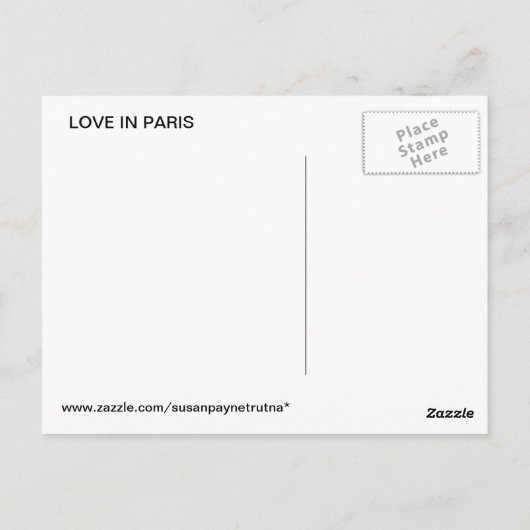 CARTE POSTALE AMOUR À PARIS (Dos)