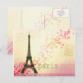Carte Postale Amour à Paris (Devant / Derrière)