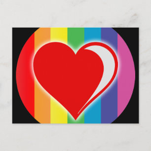 Carte Postale amour arc-en-ciel.