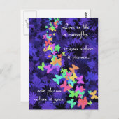 Carte Postale Amour aux papillons/Citation colorée (Devant / Derrière)