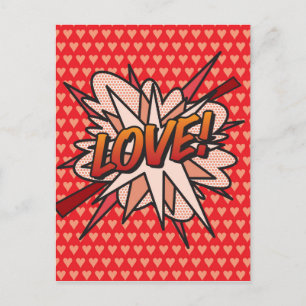 Carte Postale AMOUR Bande Dessinée Rétro Fun Art Pop