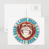 Carte Postale Amour Beer Monkey (Devant / Derrière)