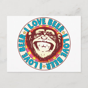 Carte Postale Amour Beer Monkey