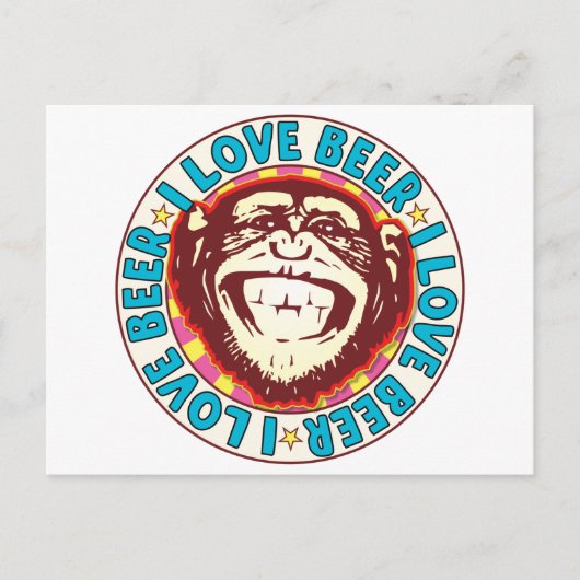 Carte Postale Amour Beer Monkey (Devant)
