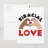 Carte Postale Amour Biracial Couple de Race Mixte (Devant / Derrière)