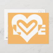 Carte Postale Amour blanc et orange (Devant / Derrière)