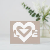 Carte Postale Amour blanc sur gris (Debout devant)
