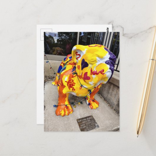 Carte Postale Amour Bouledogue (Devant/Arrière en situation)