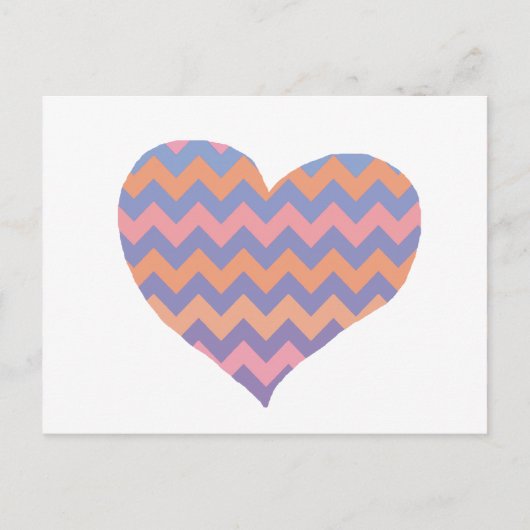 Carte Postale amour chevron - coeur (Devant)