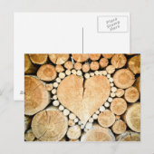 Carte Postale Amour, coeur, bois mosaïque (Devant / Derrière)