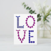 Carte Postale Amour & Coeur Purple Bleu (Debout devant)