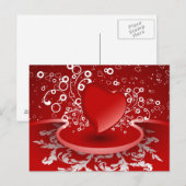 Carte Postale amour coeur rouge (Devant / Derrière)