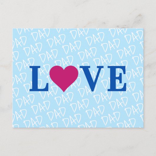 Carte Postale AMOUR DAD Bleu Moderne Élégant (Devant)