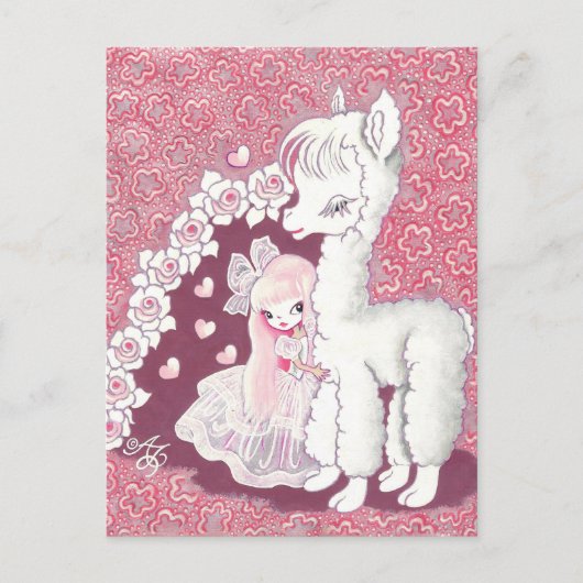 Carte Postale Amour d'Alpaca (Devant)