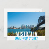 Carte Postale Amour d'Australie Sydney Harbour Bridge Opéra (Devant / Derrière)