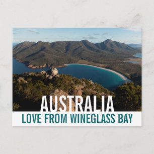 Carte Postale Amour d'Australie Tasmanie Baie de Wineglass