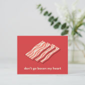 Carte Postale Amour de Bacon Illustré Rouge (Debout devant)
