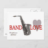 Carte Postale Amour de bande/ Saxophone (Devant / Derrière)