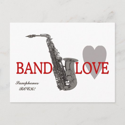 Carte Postale Amour de bande/ Saxophone (Devant)