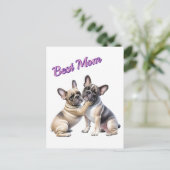 Carte Postale Amour de Bouledogue français  (Debout devant)