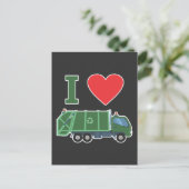 Carte Postale Amour de Camion à Ordures Enfants Déchets Recyclag (Debout devant)