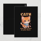 Carte Postale amour de chat mignon (Devant / Derrière)