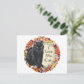 Carte Postale Amour de Chat Noir (Debout devant)