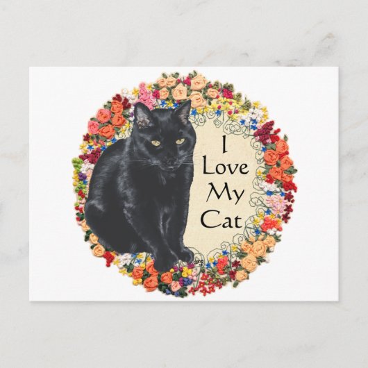 Carte Postale Amour de Chat Noir (Devant)