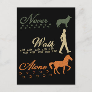 Carte Postale Amour de cheval propriétaire de chien chevauchant