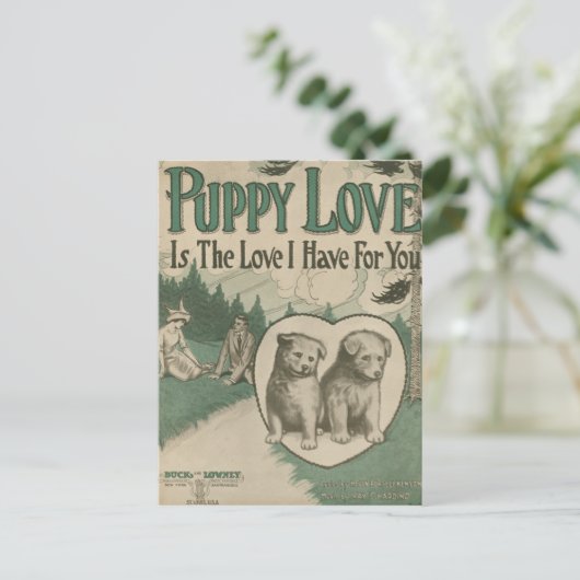 Carte Postale Amour de chiot (Debout devant)