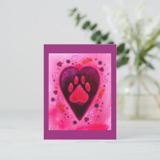 Carte postale "Amour de chiot" (Debout devant)