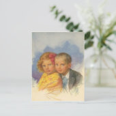 Carte Postale Amour de chiots, Enfant rétro, Portrait de garçon (Debout devant)