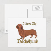 Carte Postale Amour de Dachshund (Devant / Derrière)