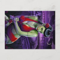 amour de fille de zombi avec la voiture rose et
