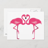 Carte Postale Amour de Flamant rose (Devant / Derrière)