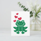Carte Postale Amour de grenouille coeurs rouges (Debout devant)
