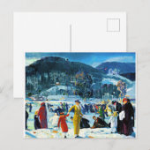 Carte Postale Amour de l'hiver, peinture d'art, (Devant / Derrière)