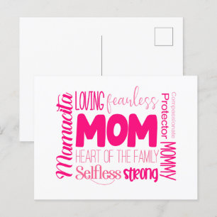 Carte Postale Amour de maman sans peur Coeur de la famille