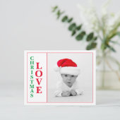 Carte Postale Amour de Noël Photo Rouge Vert Typographie Vacance (Debout devant)