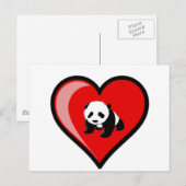 Carte Postale amour de panda (Devant / Derrière)