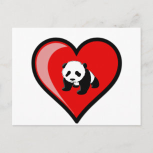 Carte Postale amour de panda