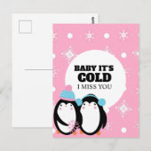 Carte Postale Amour de prison à longue distance en hiver (Devant / Derrière)
