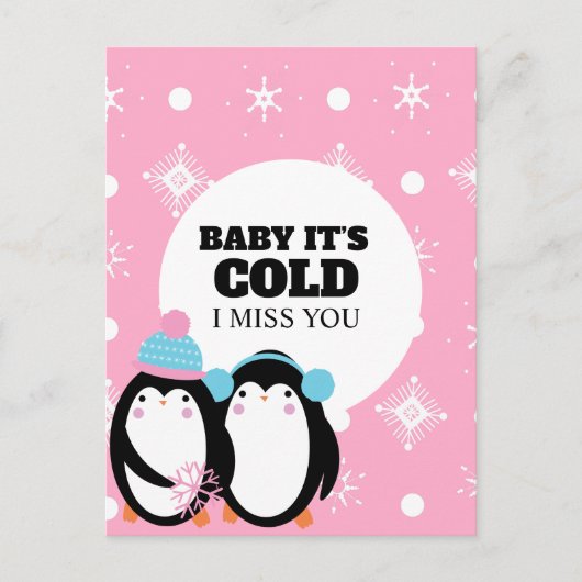 Carte Postale Amour de prison à longue distance en hiver (Devant)