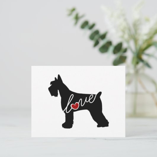 Carte Postale Amour de Schnauzer  / Schnauzer géant (Debout devant)