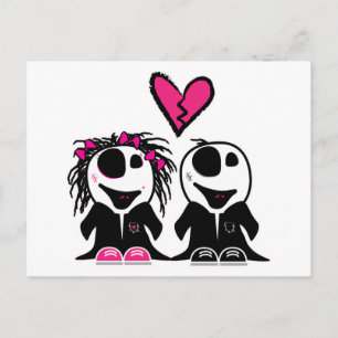 CARTE POSTALE AMOUR DE ZOMBIE