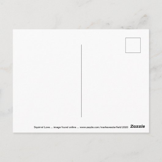 Carte Postale Amour d'écureuil (Dos)