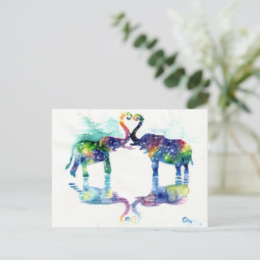 Carte Postale Amour d'éléphant (Debout devant)