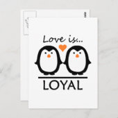 Carte Postale Amour des pingouins (Devant / Derrière)