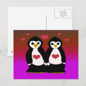 Carte Postale Amour des pingouins (Devant / Derrière)