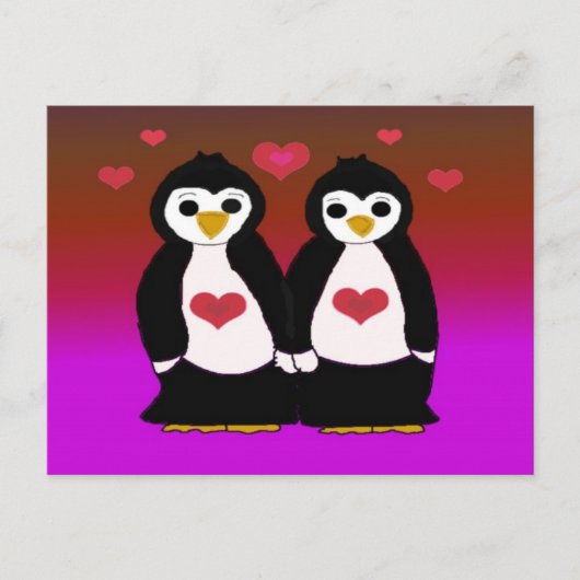 Carte Postale Amour des pingouins (Devant)